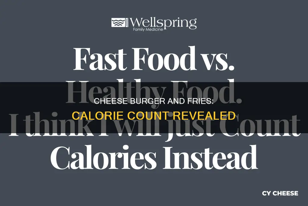 how many calories in a cheese burger and fries