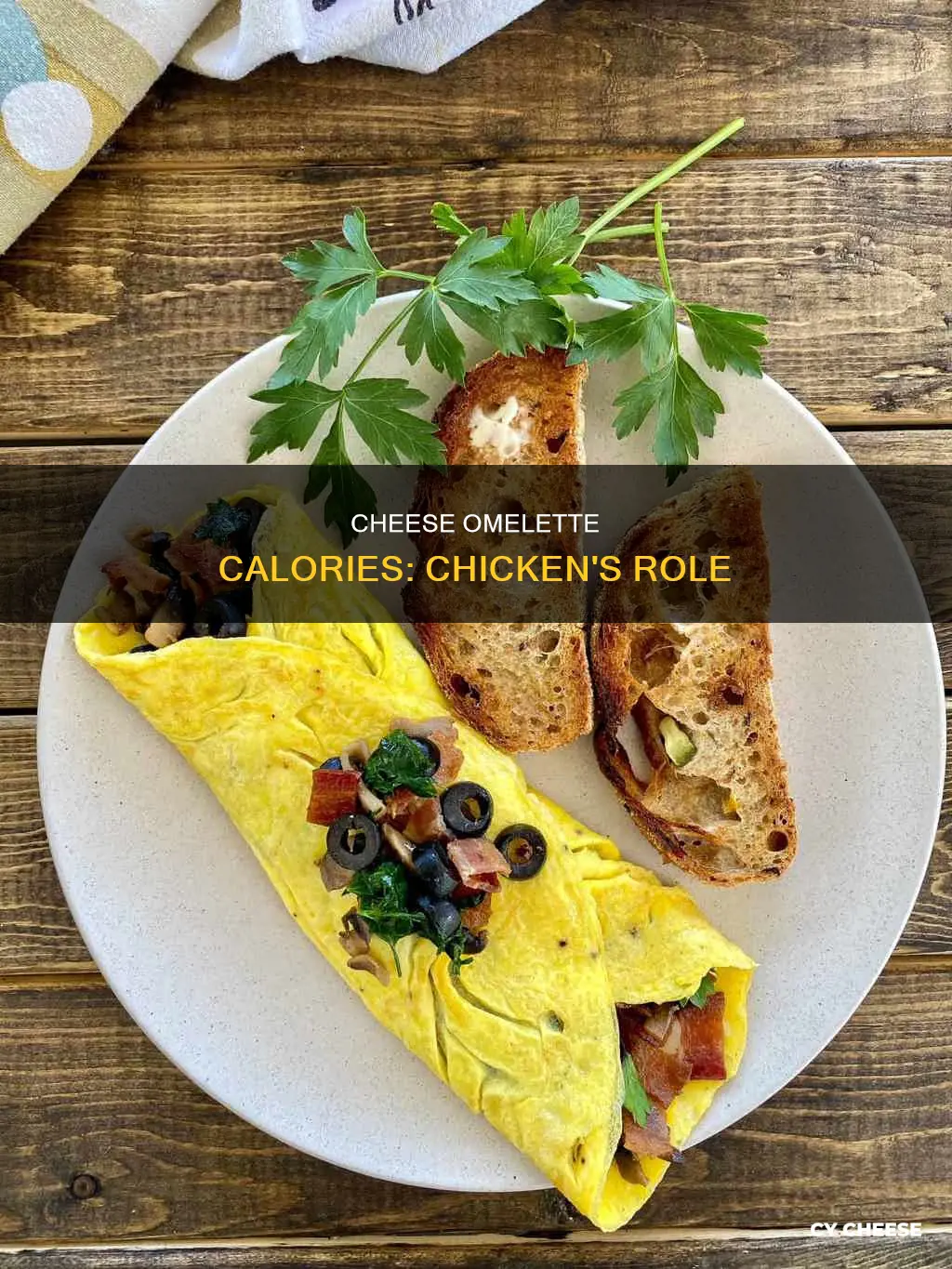 how many calories in a chicken and cheese omelette