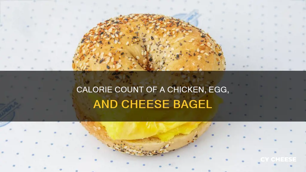 how many calories in a chicken egg and cheese bagel