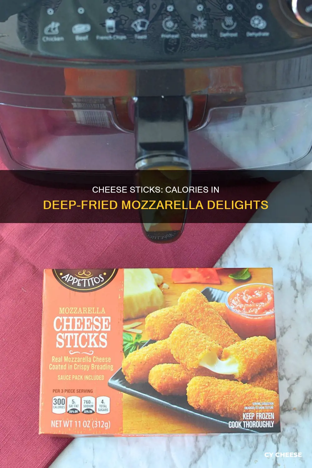 how many calories in a deep fried mozzarella cheese stick