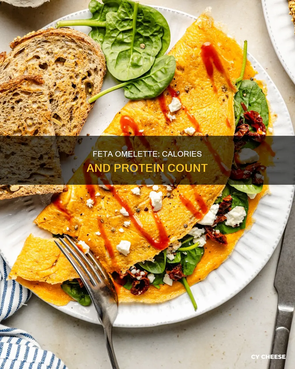how many calories in a feta cheese omelette