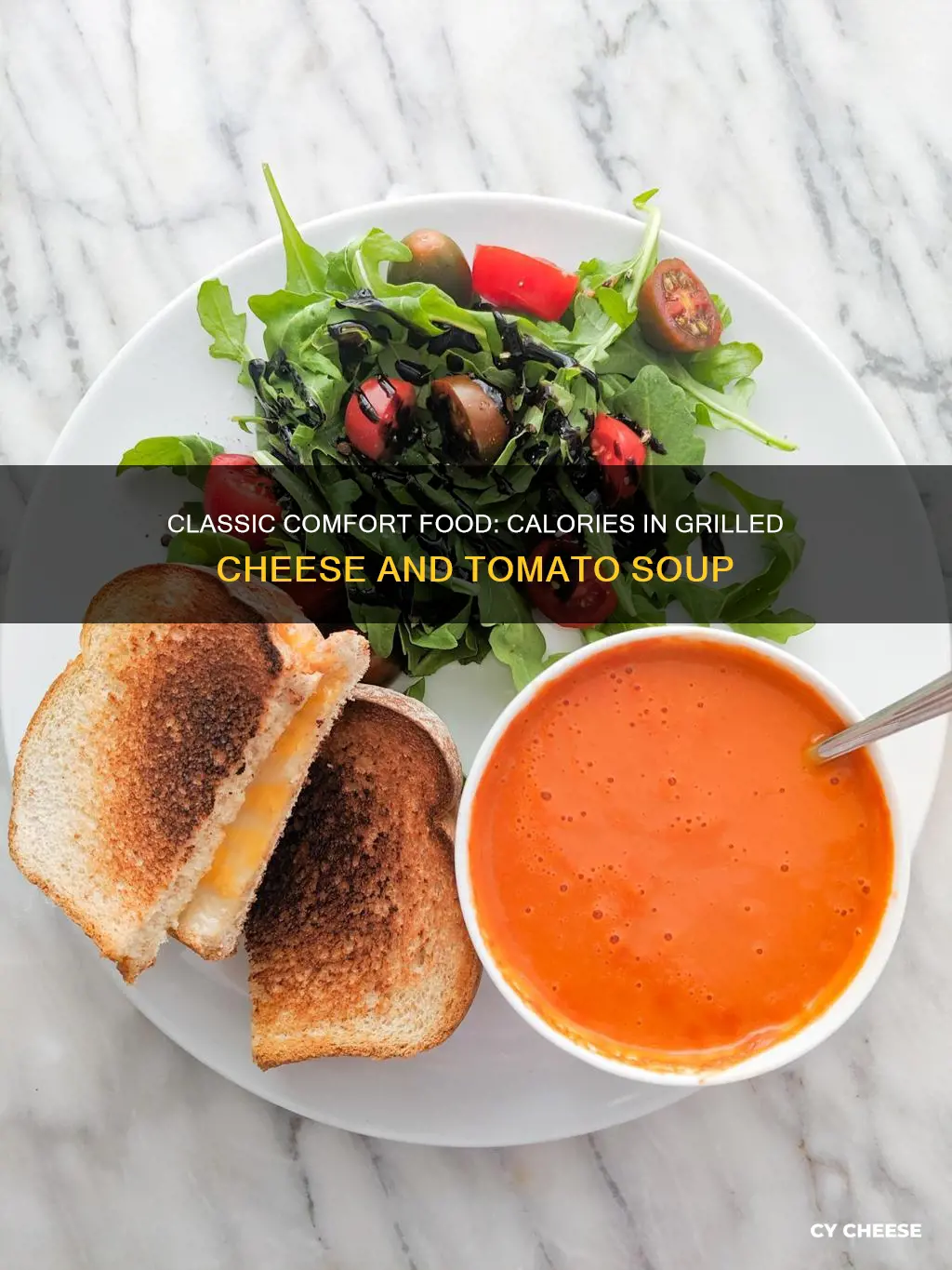 how many calories in a grilled cheese and tomato soup