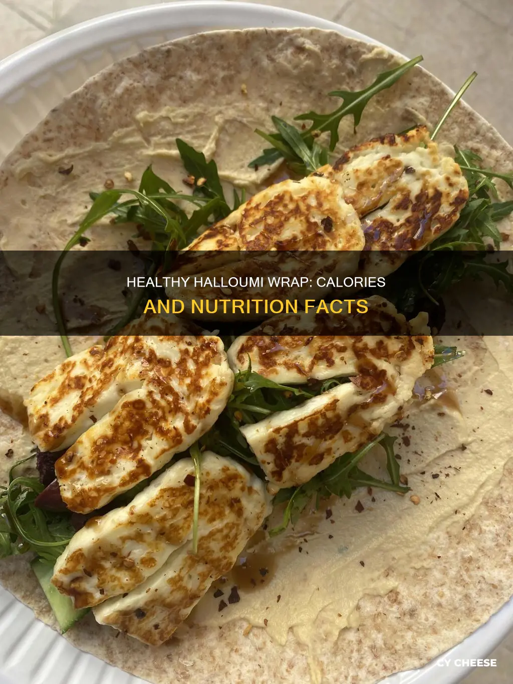 how many calories in a halloumi cheese wrap