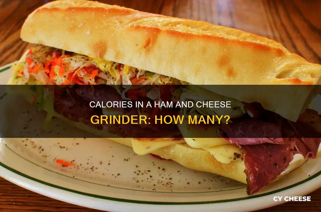 how many calories in a ham and cheese grinder