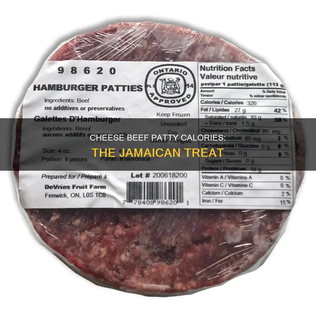 how many calories in a jamaican beef patty with cheese