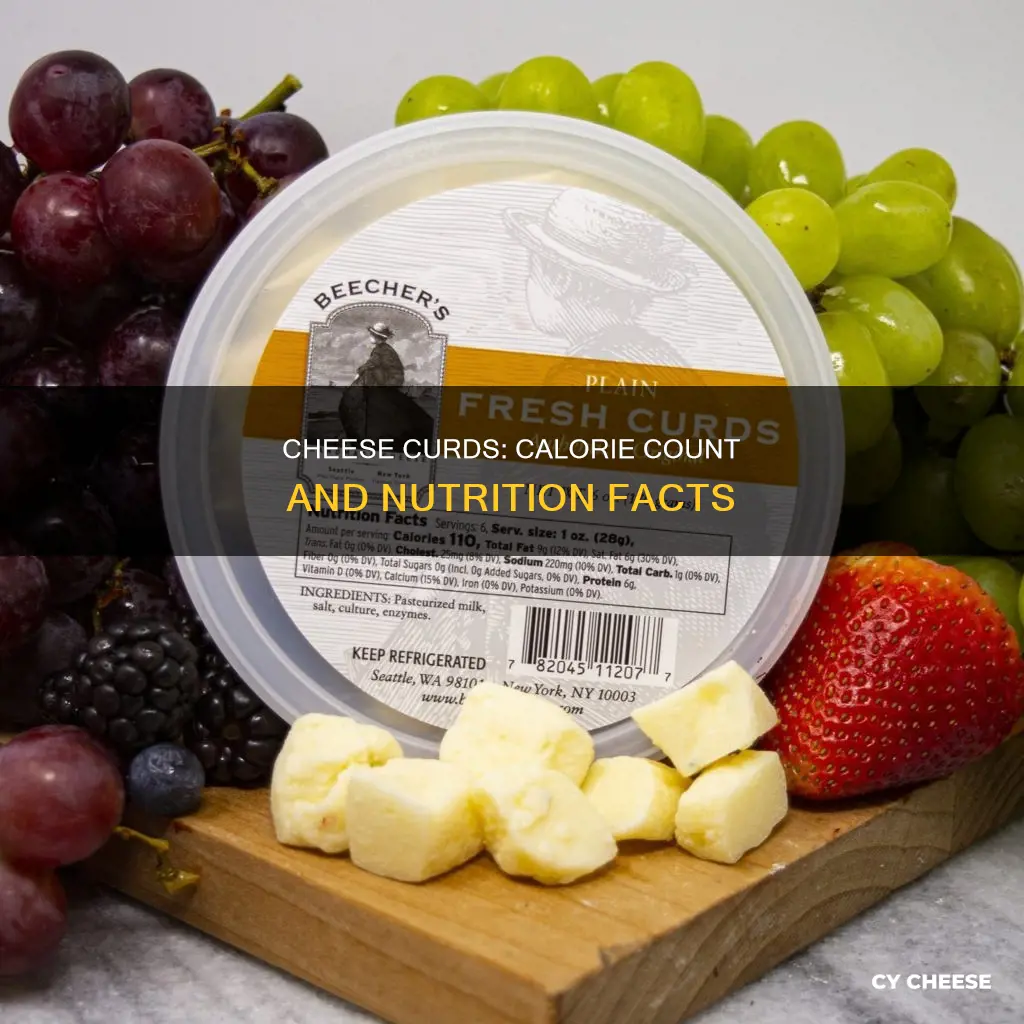 how many calories in a large cheese curd