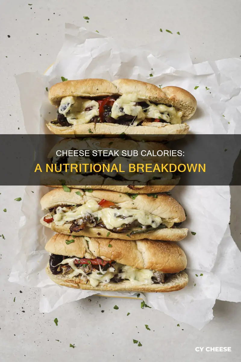 how many calories in a large cheese steak sub