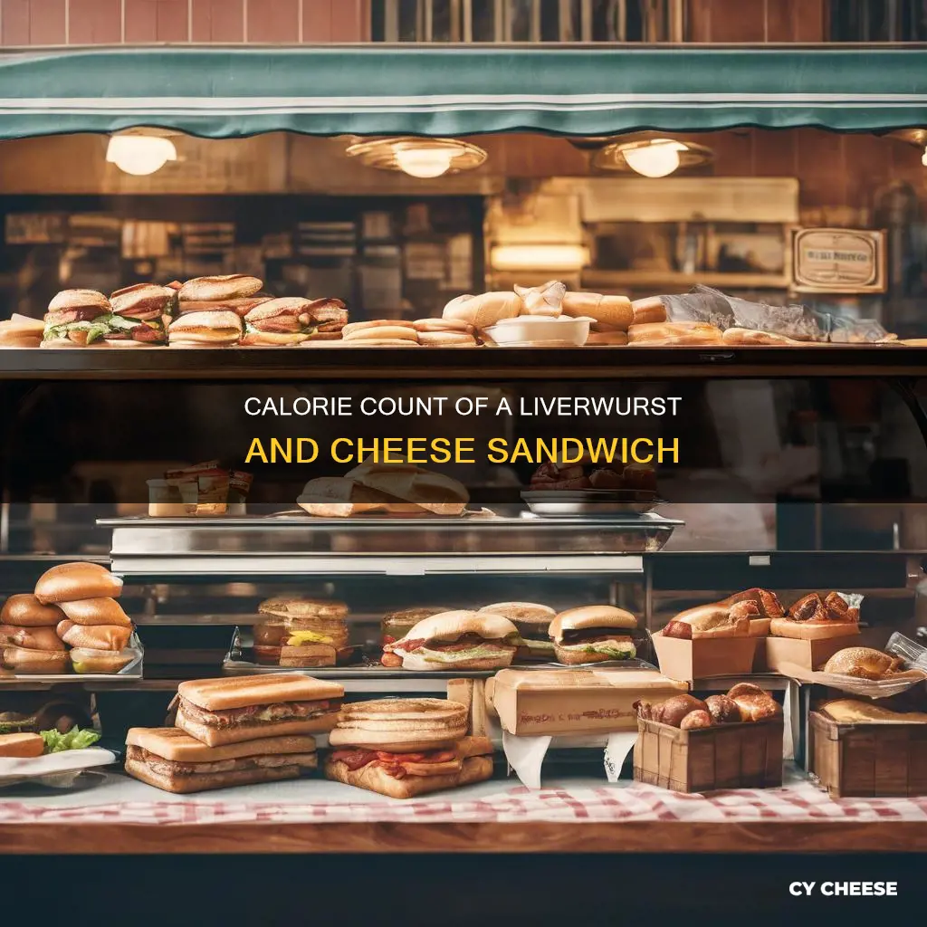 how many calories in a liverwurst and cheese sandwich