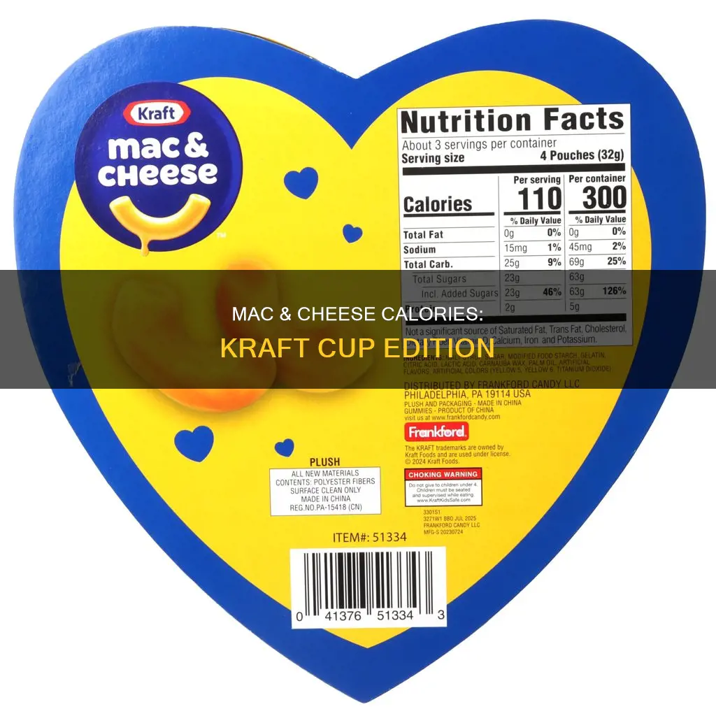 how many calories in a macaroni and cheese kraft cup