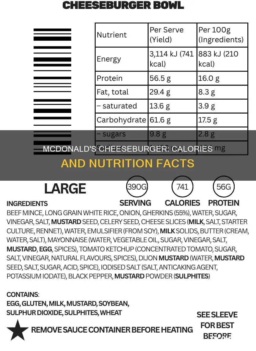 how many calories in a mc donalds cheese burger