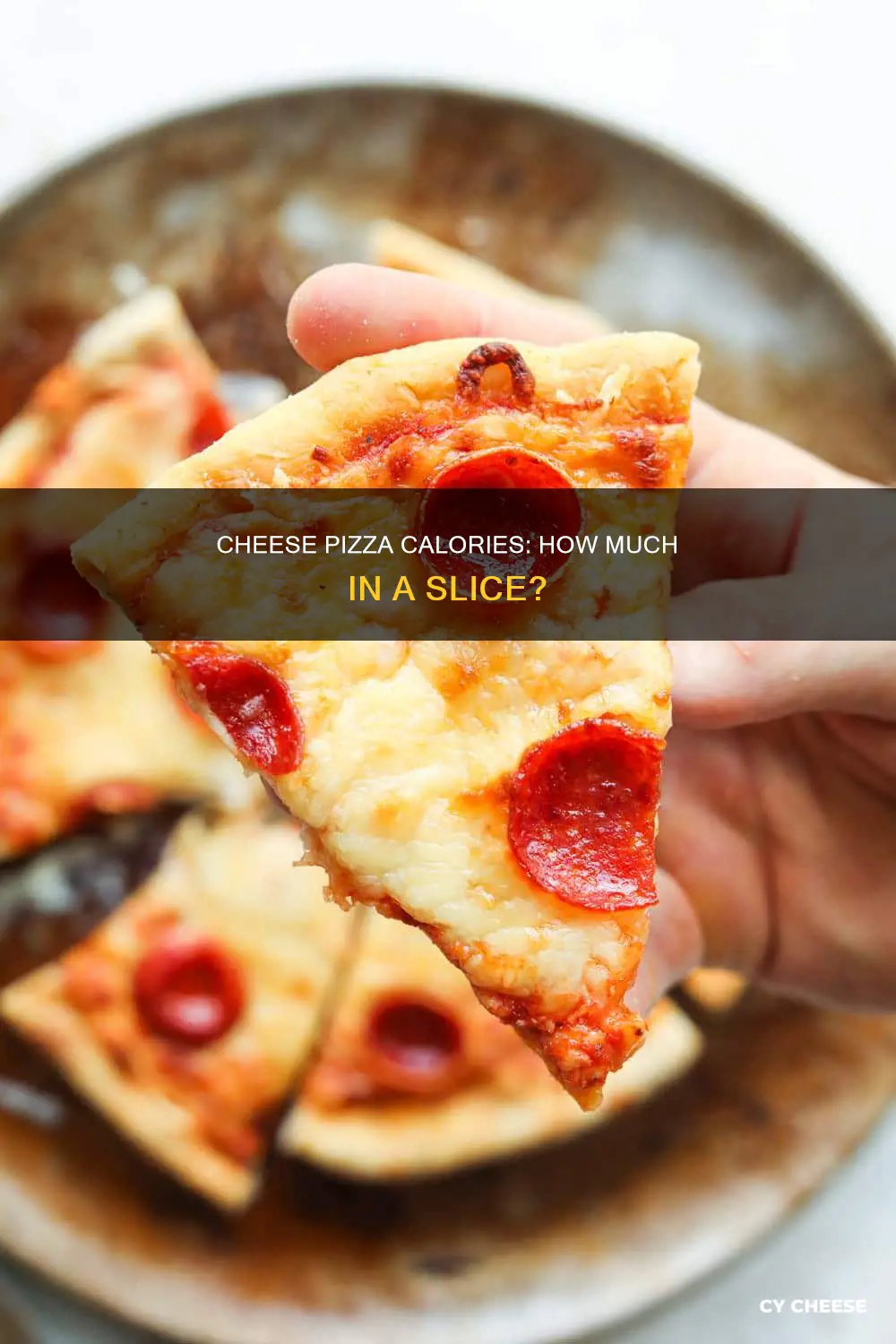 how many calories in a piece of cheese pizza