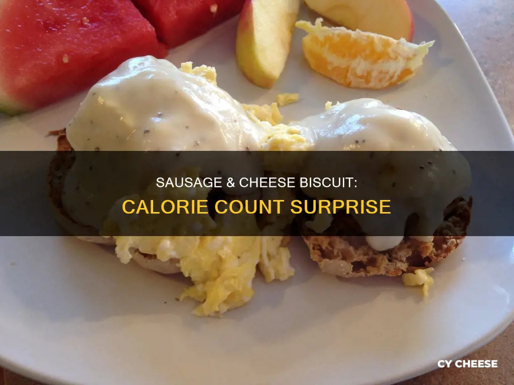 how many calories in a sausage and cheese biscuit