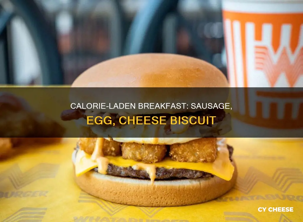 how many calories in a sausage egg and cheese biscuit