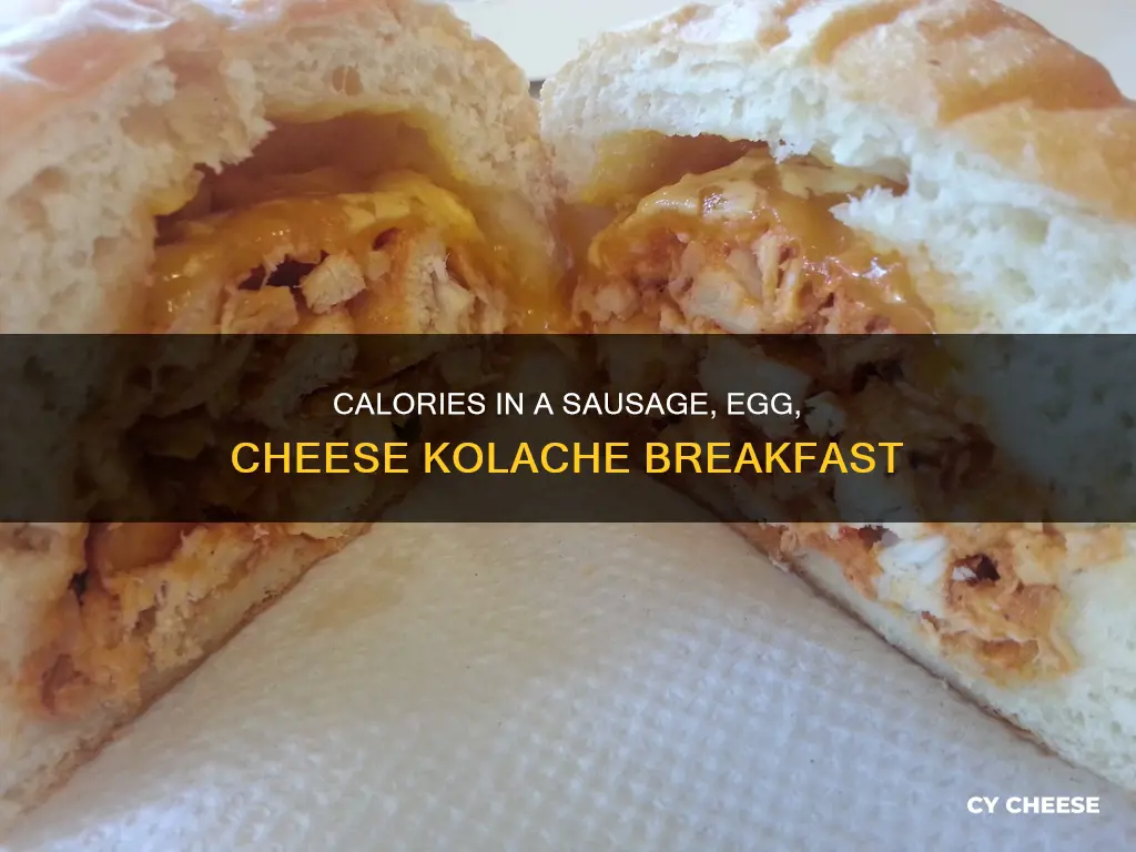 how many calories in a sausage egg and cheese kolache