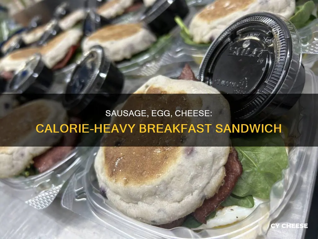 how many calories in a sausage egg and cheese sandwich