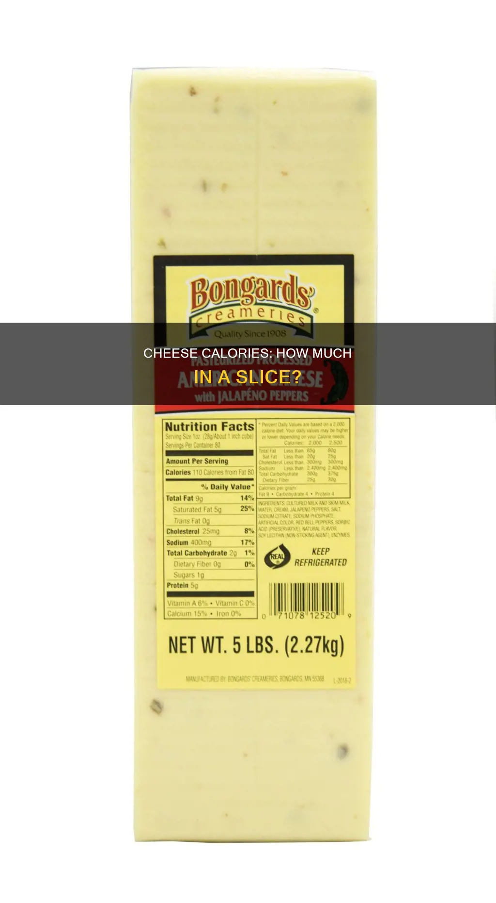 how many calories in a slice of american white cheese