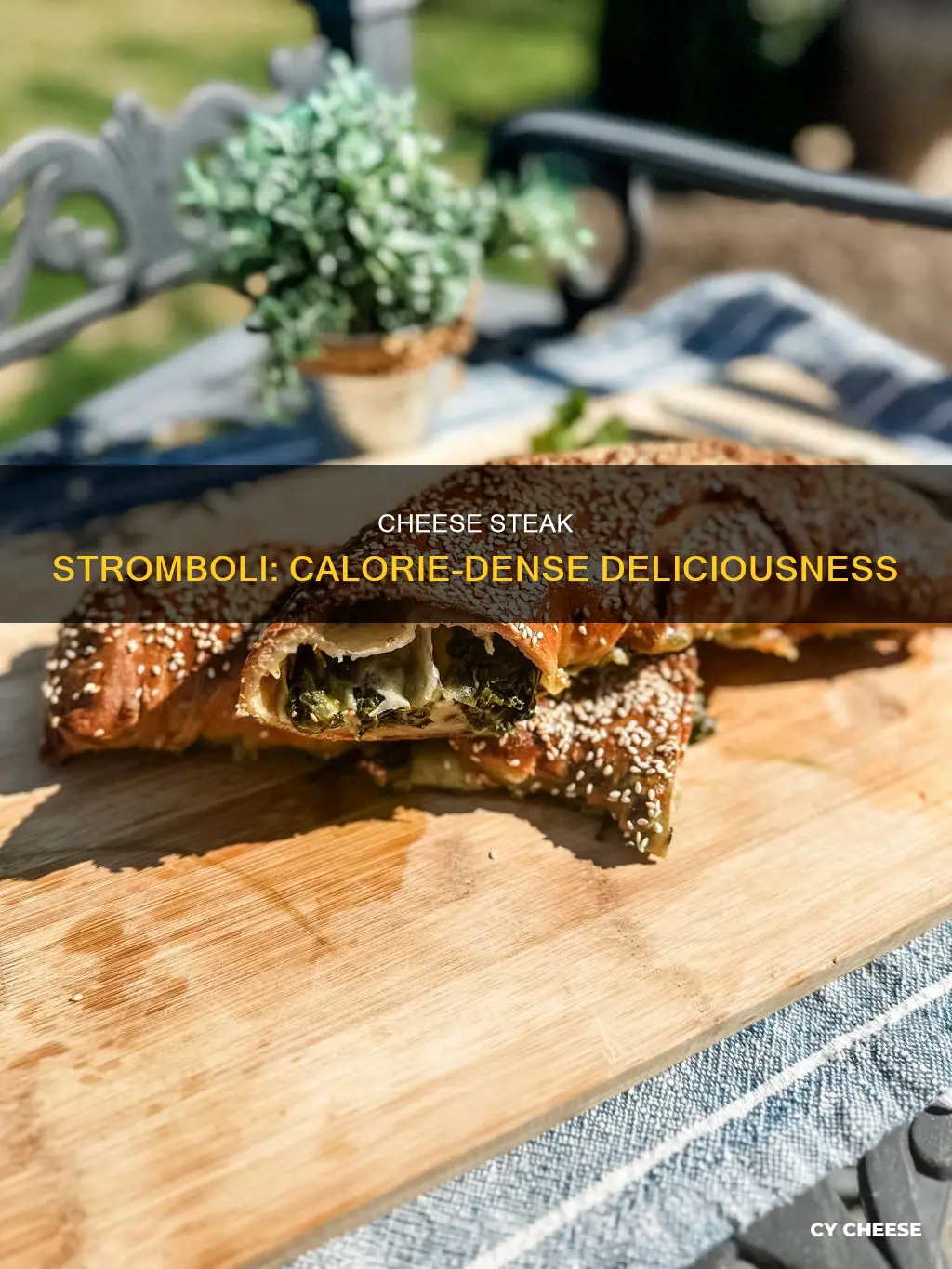 how many calories in a slice of cheese steak stromboli