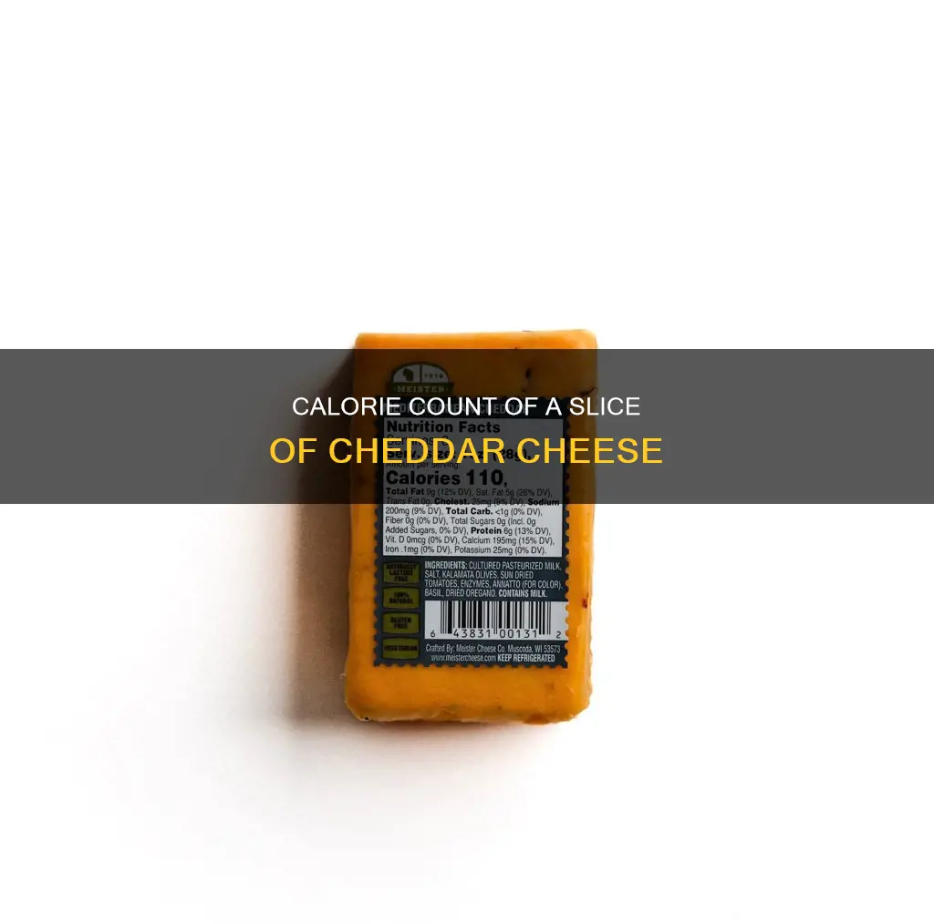 how many calories in a slice of deli cheddar cheese