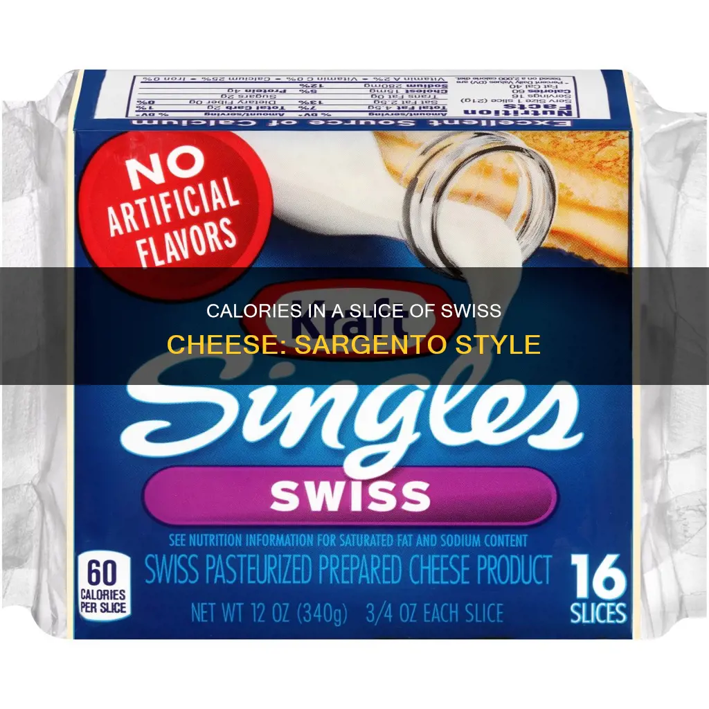 how many calories in a slice of sargento swiss cheese