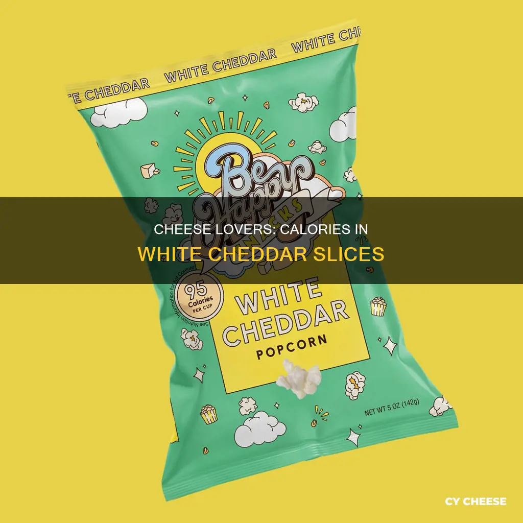 how many calories in a slice of white cheddar cheese