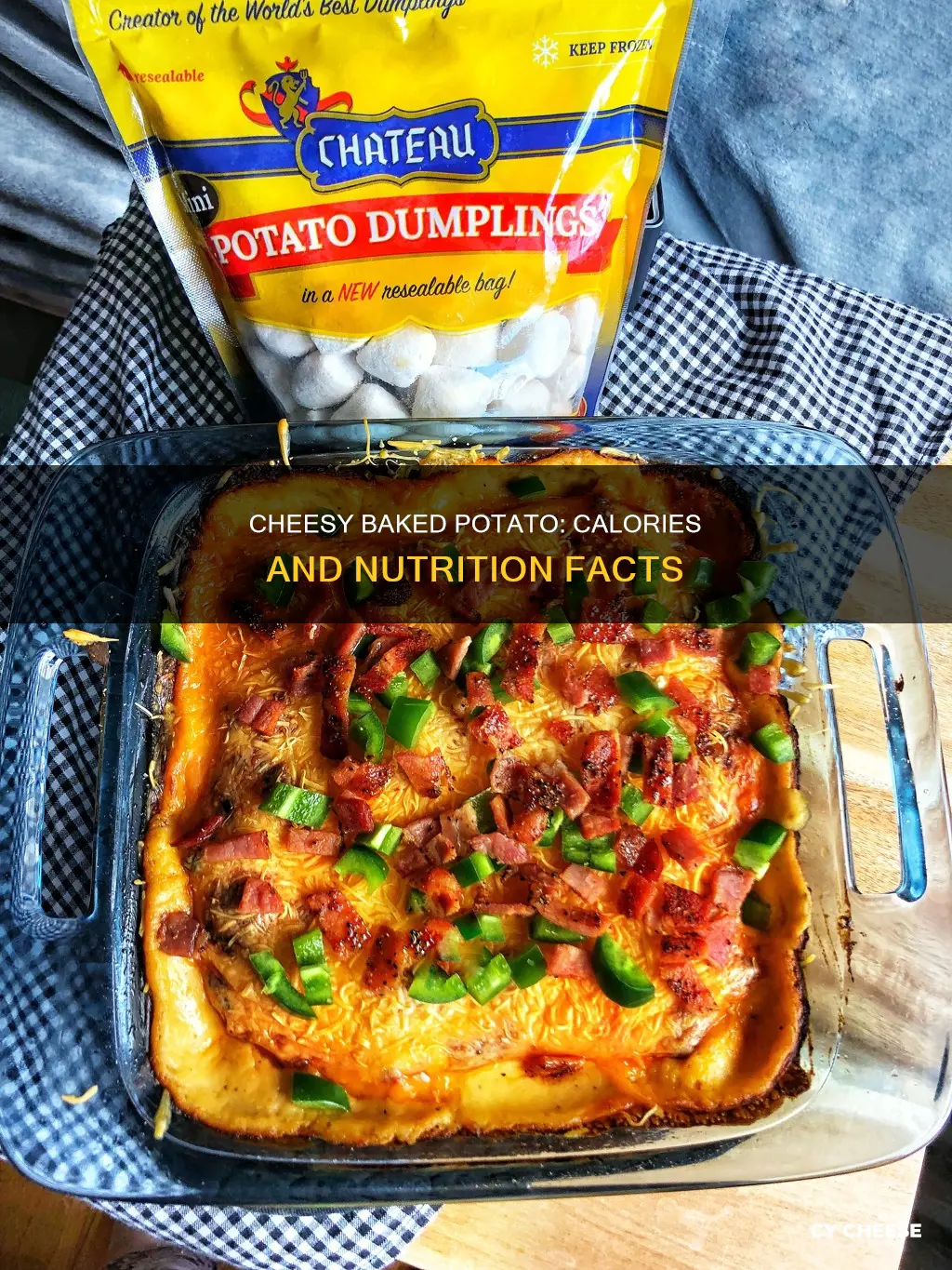 how many calories in a small baked potato with cheese