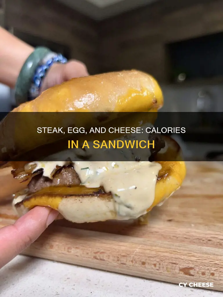 how many calories in a steak egg and cheese sandwich
