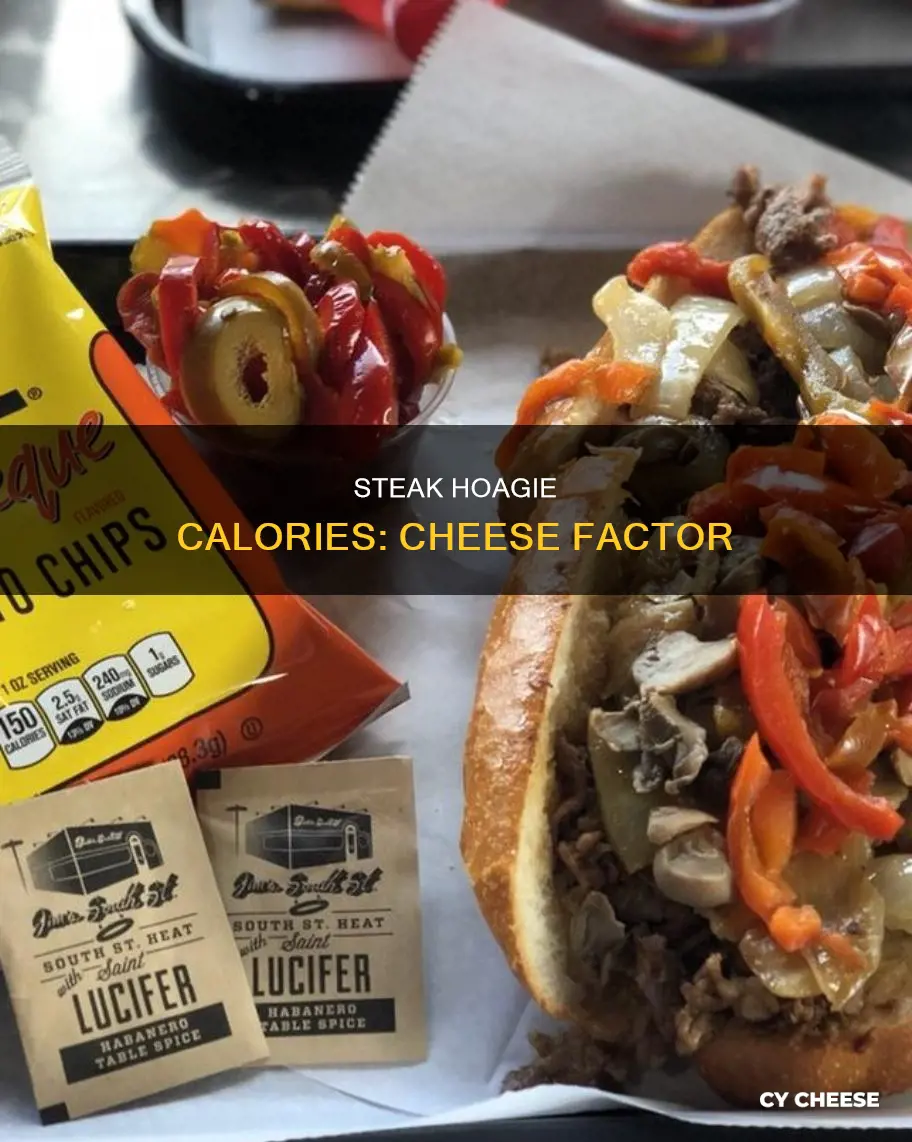 how many calories in a steak hoagie with cheese