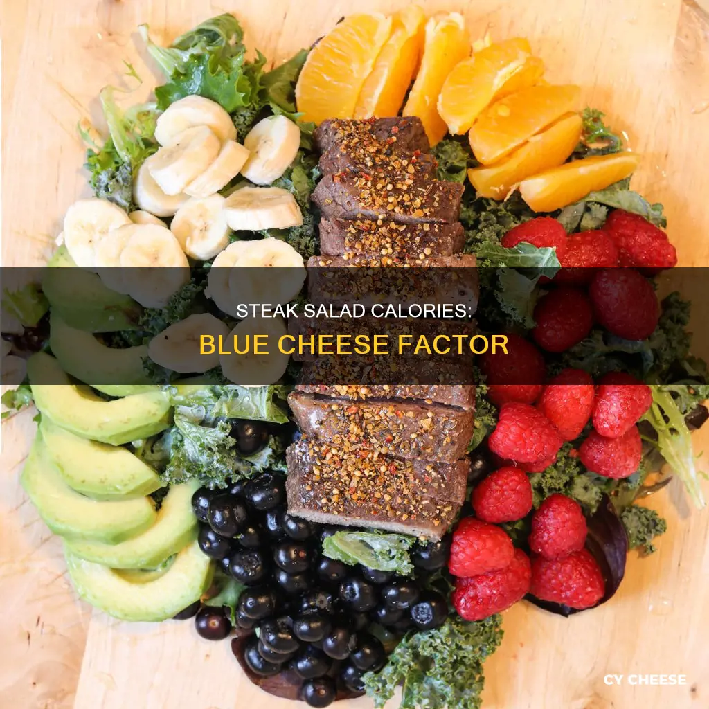 how many calories in a steak salad with blue cheese