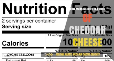 Calorie Count of Cheddar Cheese Sticks