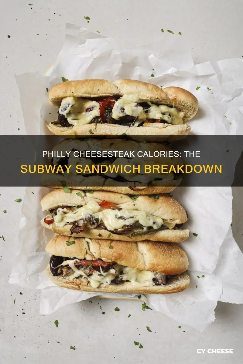 how many calories in a subway philly cheese steak sandwich