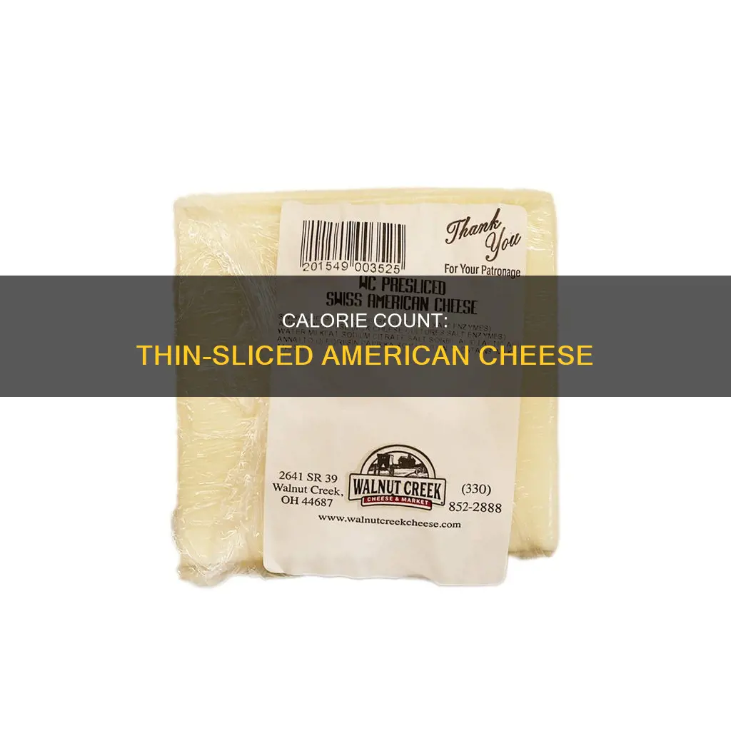 how many calories in a thin slice of american cheese