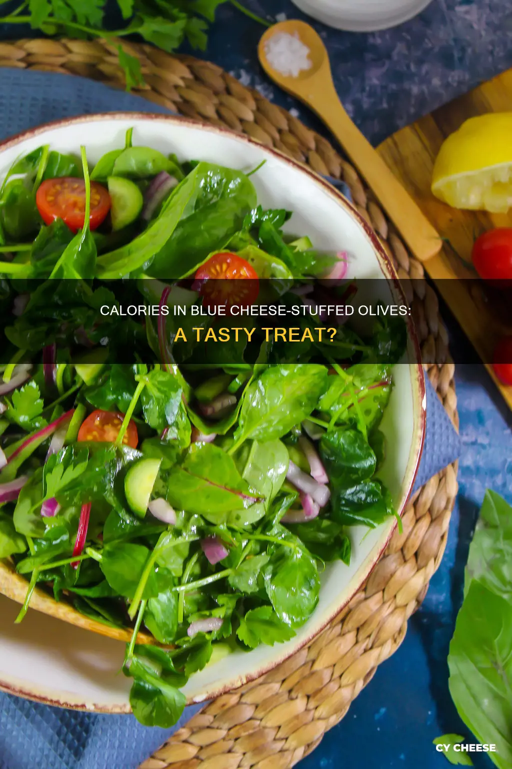 how many calories in an olive stuffed with blue cheese