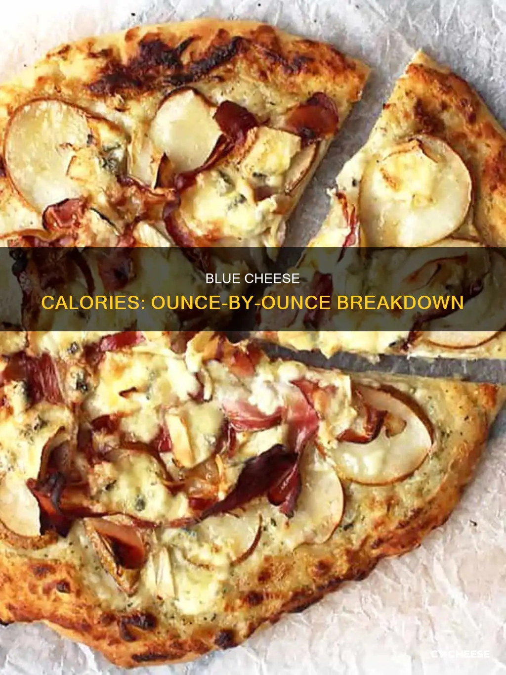 how many calories in an ounce of blue cheese