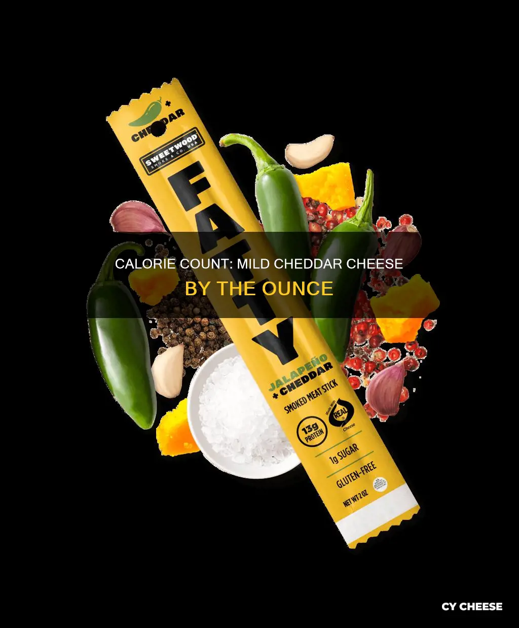 how many calories in an ounce of mild cheddar cheese
