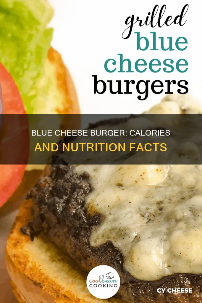 how many calories in blue cheese topped 8 oz burger