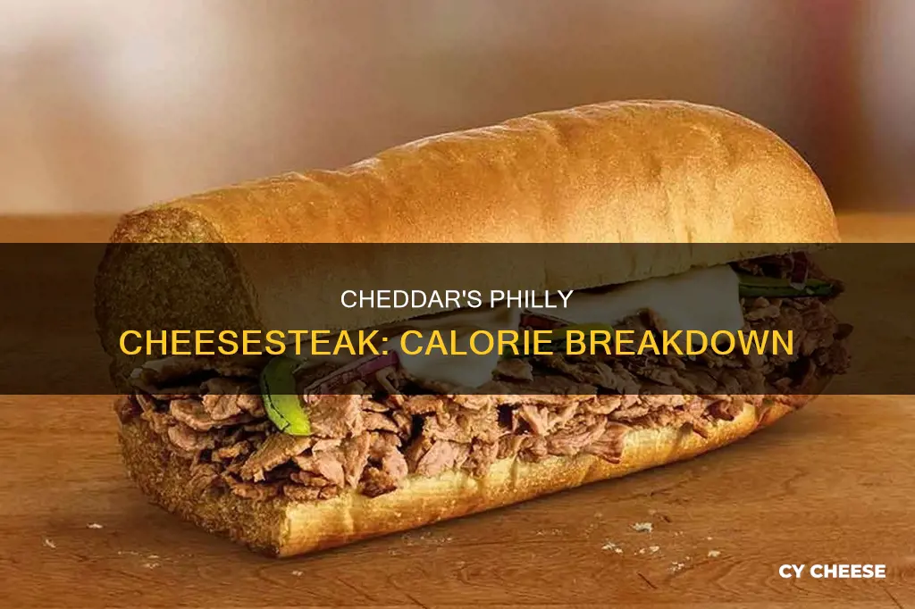 how many calories in cheddars philly cheese steak