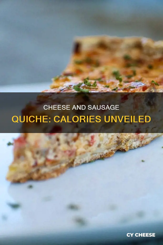 how many calories in cheese and sausage quiche