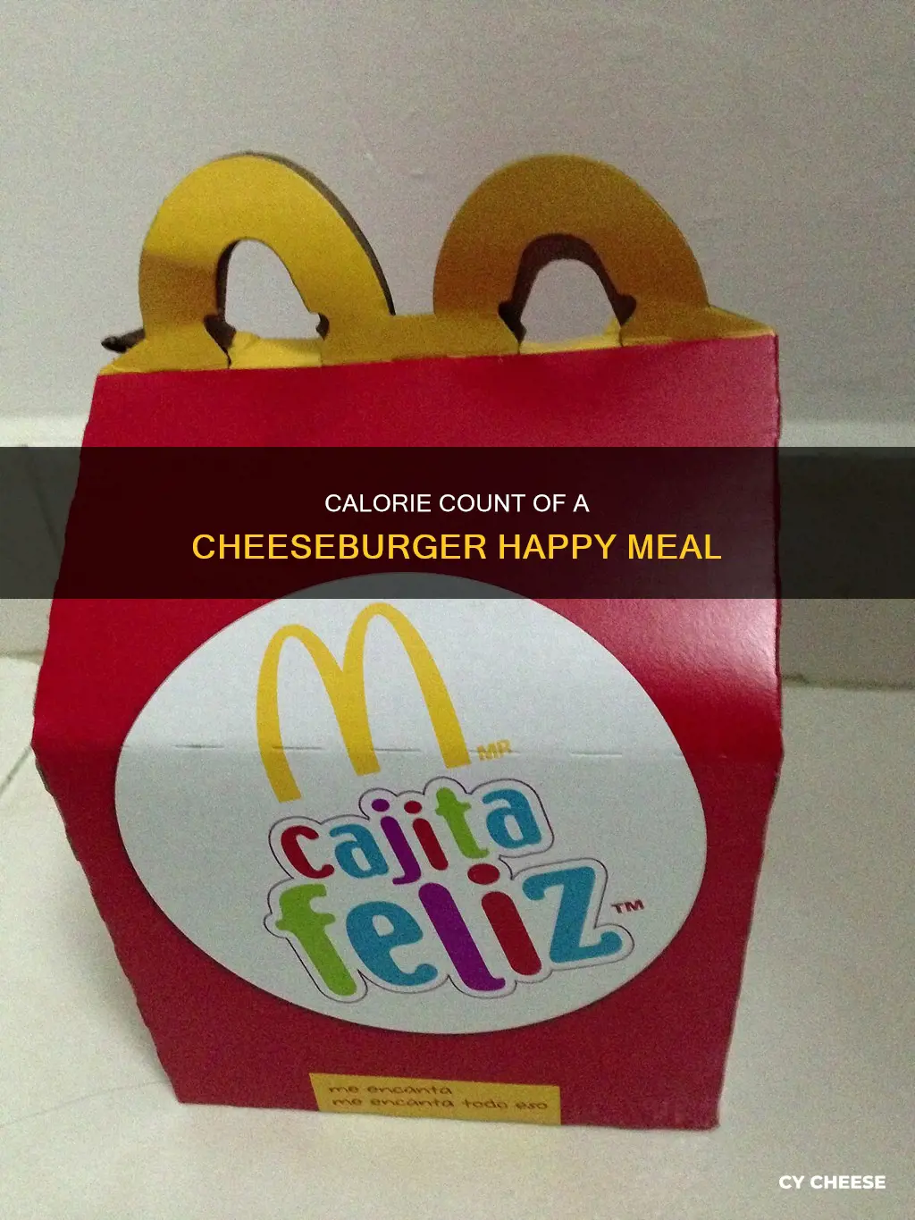 how many calories in cheese burger happy meal
