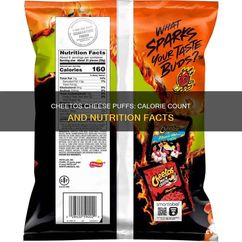 how many calories in cheetos cheese puffs