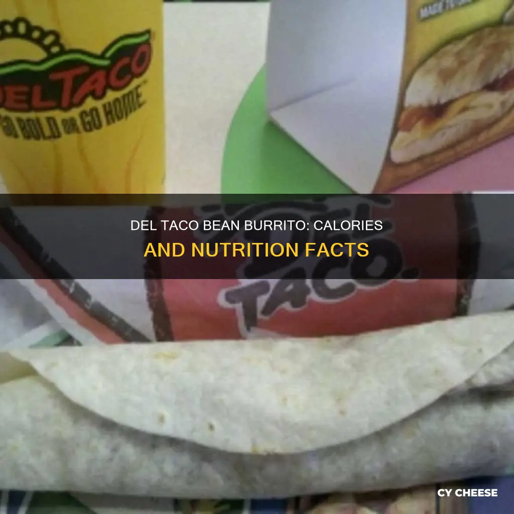 how many calories in del taco bean and cheese burrito