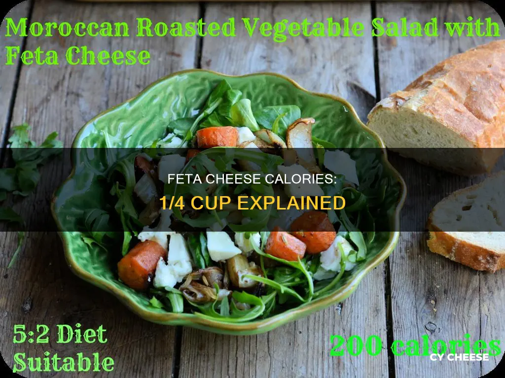 how many calories in feta cheese 1 4 cup