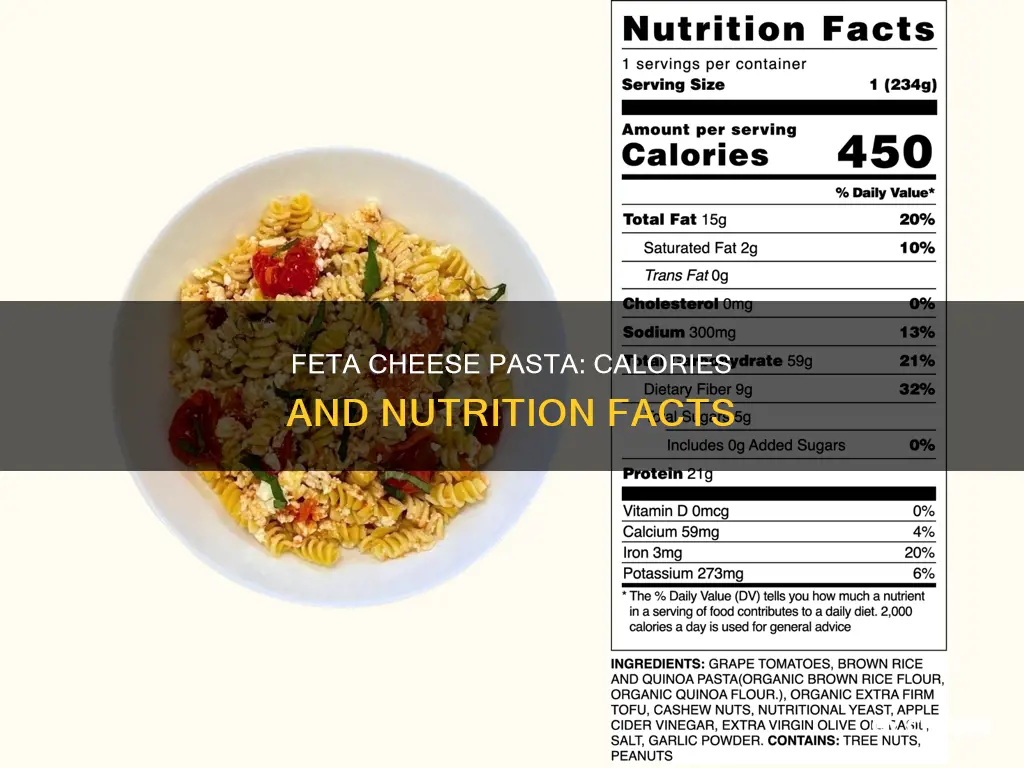 how many calories in feta cheese pasta