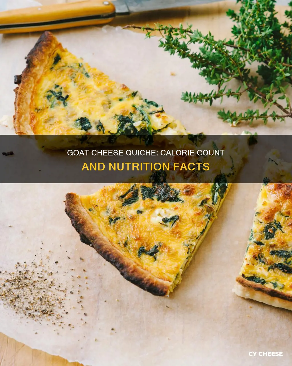 how many calories in goats cheese quiche