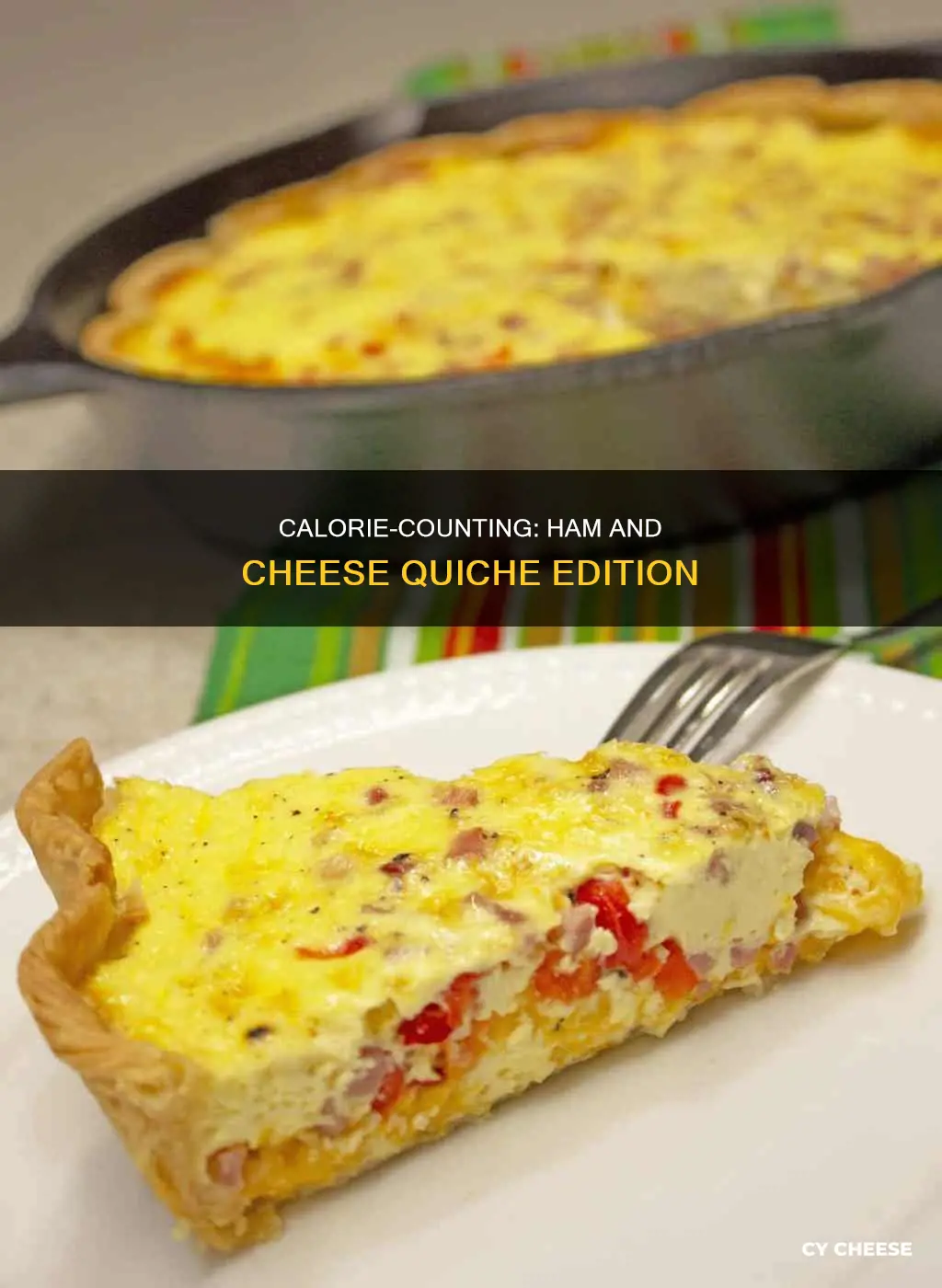 how many calories in ham and cheese quiche
