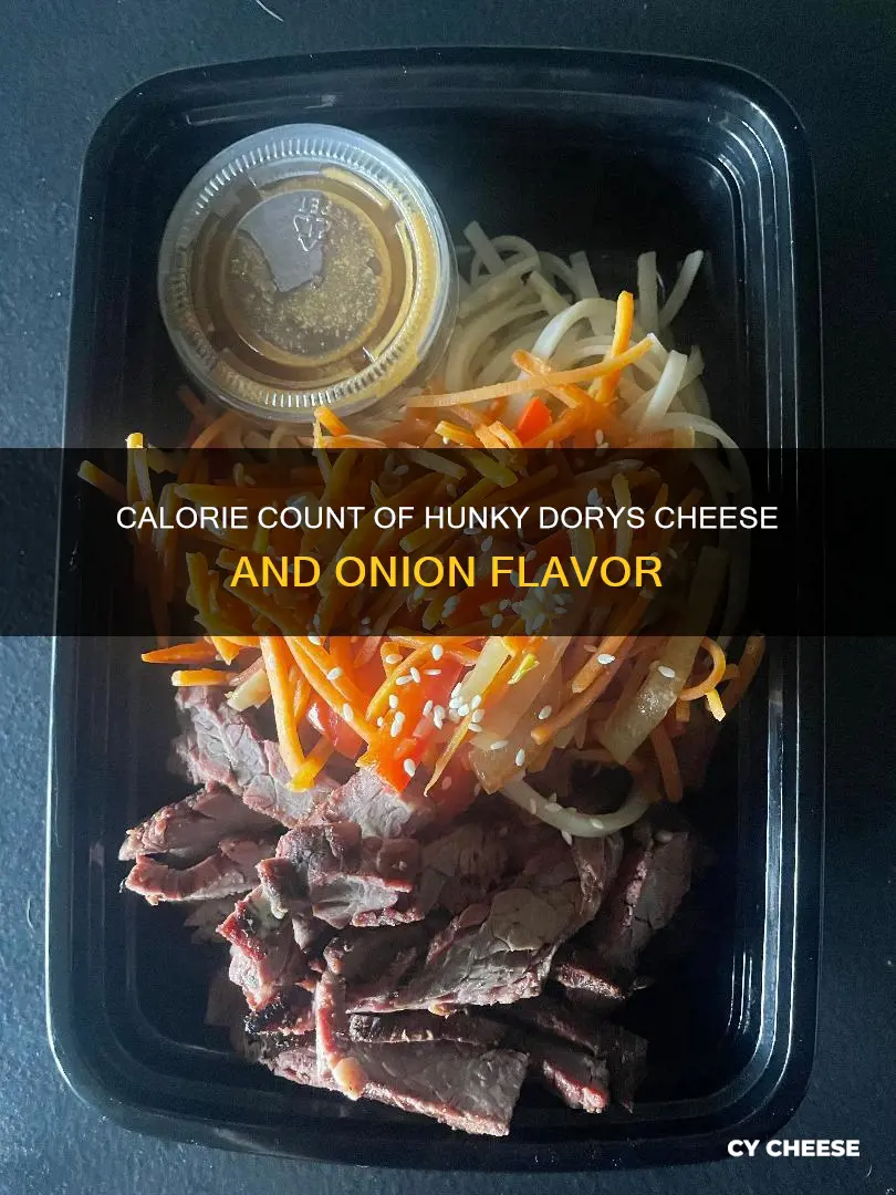 how many calories in hunky dorys cheese and onion