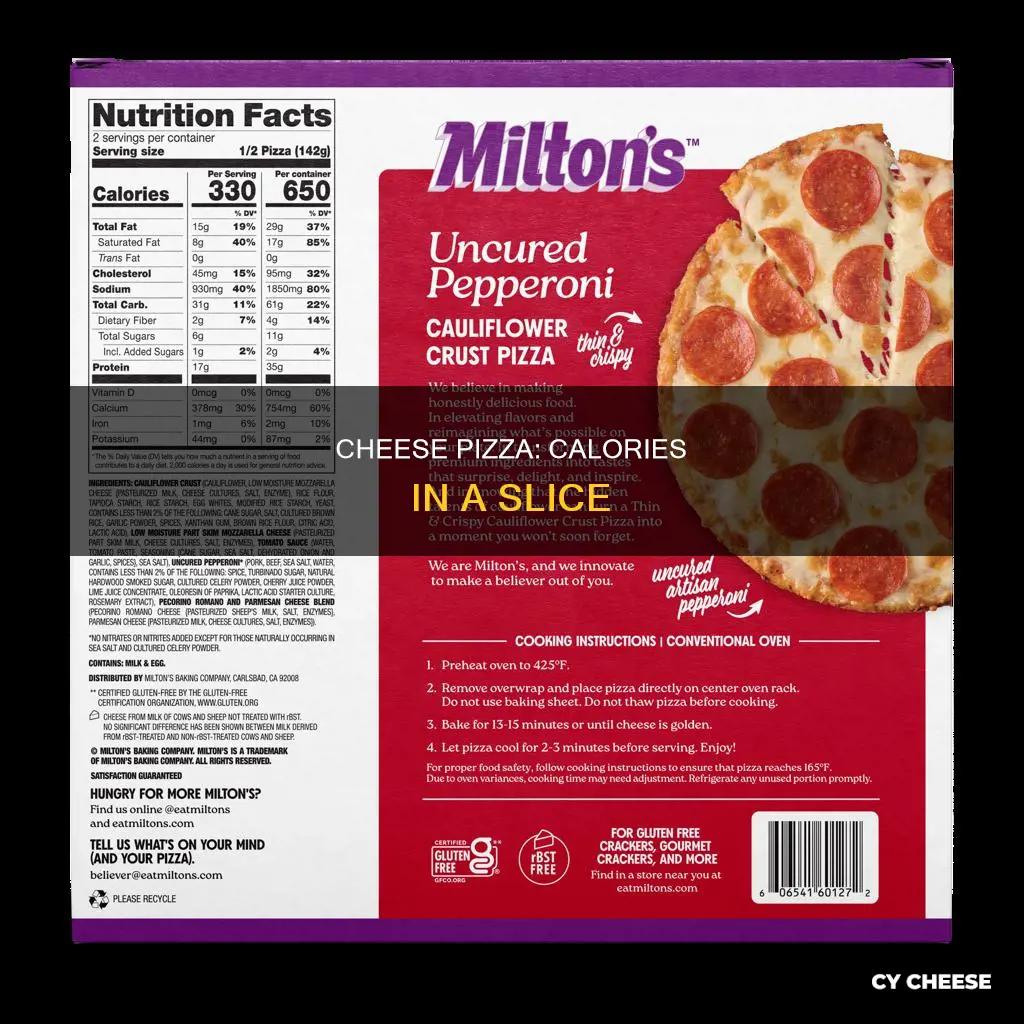 how many calories in large cheese pizza slice