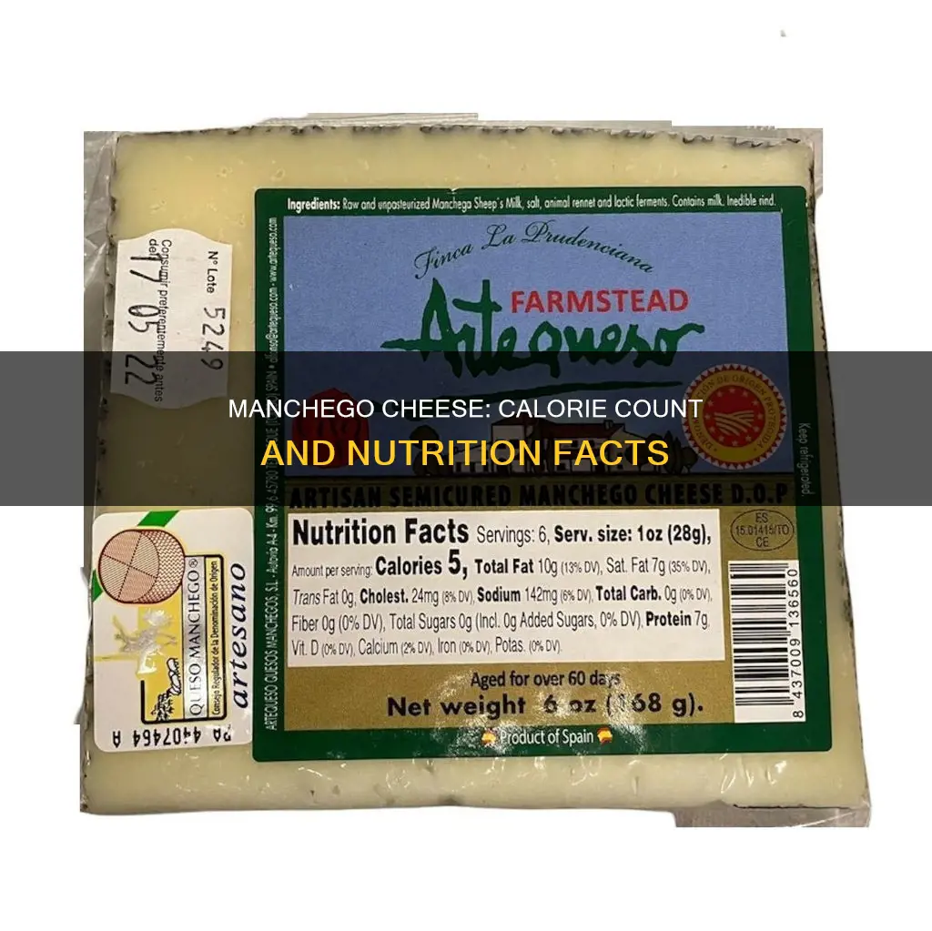 how many calories in manchego cheese