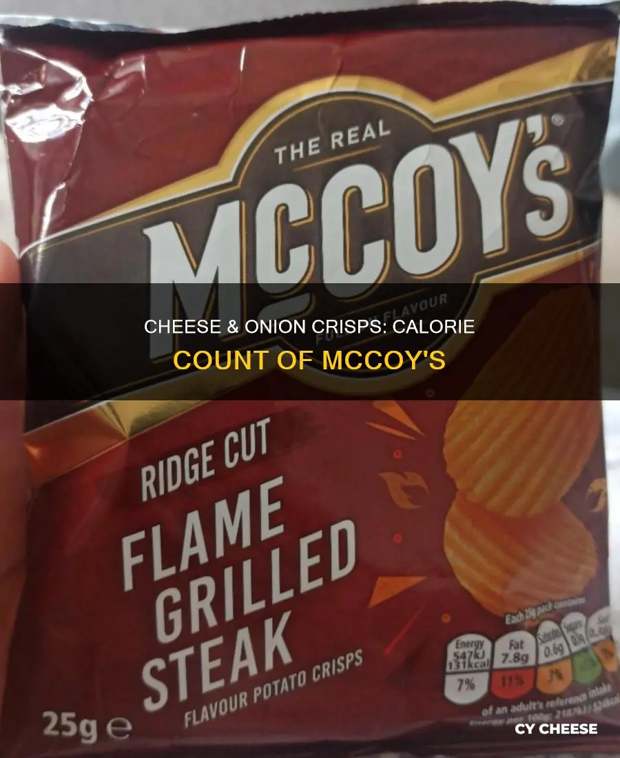 how many calories in mccoys cheese and onion crisps