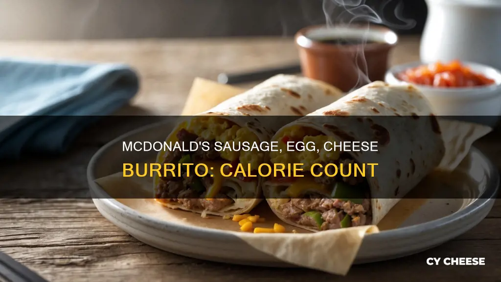how many calories in mcdonalds sausage egg cheese burrito