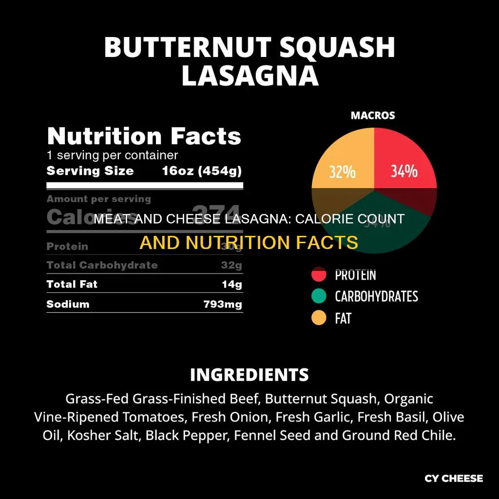 how many calories in meat and cheese lasagna